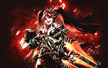 Layla Blazing, Mobile Legends, red stone background, grunge art, Layla Blazing ML, Mobile Legends characters, Layla Blazing Skin, Layla Blazing Mobile Legends HD wallpaper