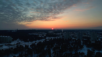 Winter Sunset, sunset, Tallinn, Estonia, snow, sun HD wallpaper