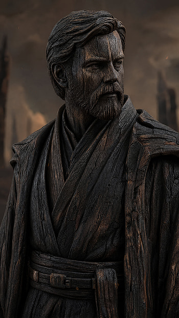 Obi-Wan Kenobi — Silent Sentinel , Wood Carving, Statue HD phone wallpaper
