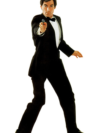 James Bond movie, Timothy Dalton, cardboard standup, The Living Daylights HD phone wallpaper