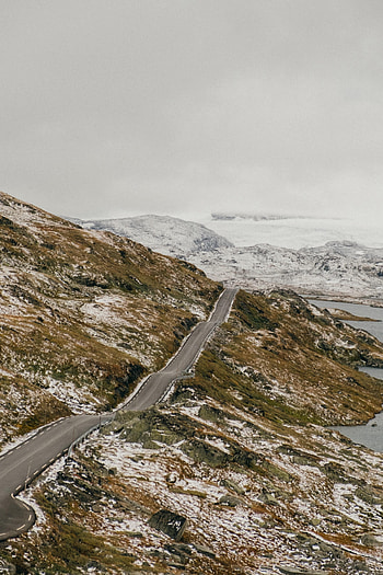 Nature, Snow, Rocks, Road, Snow Covered, Snowbound, Dahl, Distance HD phone wallpaper