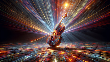 Cosmic Cello Symphony, cello, violin, light, music, Abstract HD wallpaper