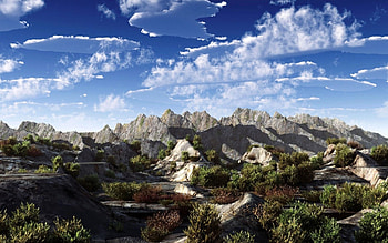 majestic knife edge mountains, cliffs, foothills, bushes, clouds, mountains HD wallpaper