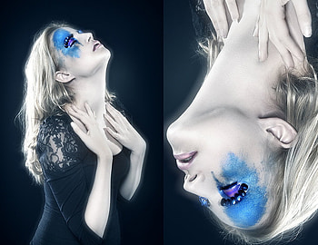 Behind blue eyes, blue eyes, abstract, pretty, make up, girl, pretty face, nice HD wallpaper
