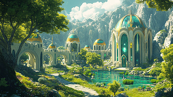 of a Magical Elven City, fantasy, elven city, fantasy landscape HD wallpaper