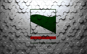 Flag of Emilia-Romagna, honeycomb art, Emilia-Romagna hexagons flag, Emilia-Romagna, 3d hexagons art, Emilia-Romagna flag HD wallpaper
