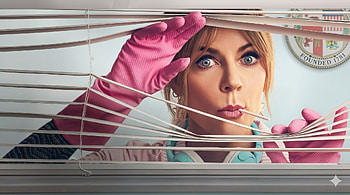 High Potential (TV) — Lead Actress Peeking Through Blinds, TV Show, Kaitlin Olson HD wallpaper