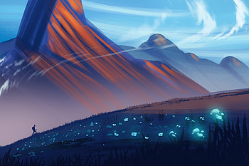 Hiker Sunrise Illustration , artist, artwork, digital-art HD wallpaper