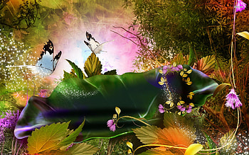 butterflies on fallen leaves, leaf, butterfly, insect, flower HD wallpaper