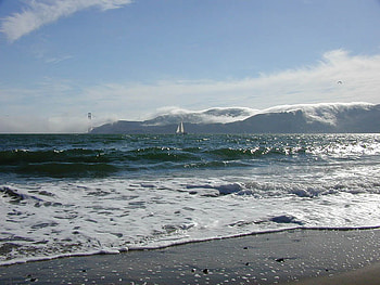 Angel Island, hills, ocean, beach HD wallpaper