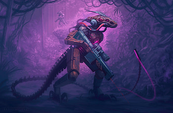 Warrior Robot With Dinosaur, robot, artist, artwork, digital-art, deviantart HD wallpaper