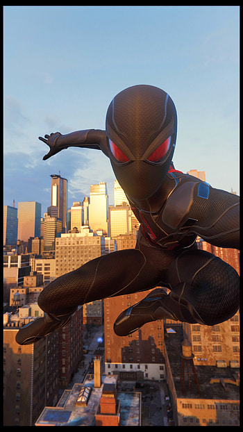 Black Spider-Man, peterparker, videogame, jeuvideo, noir, spiderman HD phone wallpaper