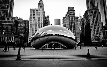 Chicago , Millennium Park view, Cloud Gate sculpture, City attraction HD wallpaper