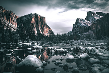 Landscape, Nature, Rivers, Mountains, Ice, Snow HD wallpaper