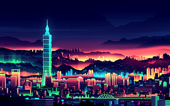 Neon-City-2880-x-1800-by-oppilonus HD wallpaper
