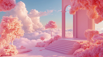 Soft Pink Aesthetic, pink, pink aesthetic, soft aesthetic, fantasy, landscape, fantasy landscape HD wallpaper