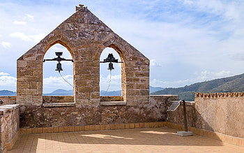 Bells in Mallorca, Spain, Mallorca, bells, castle, Spain HD wallpaper