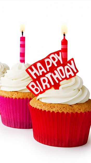 Happy Birtay, Cupcake Background HD phone wallpaper