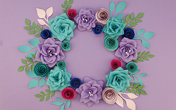 Flower wreath frame, Floral concept, Colorful backgrounds, Vibrant flowers HD wallpaper
