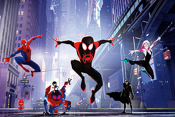 Spider Man Noir, Miles Morales, Spider Gwen, Spider Man: Into The Spider Verse, Movie, Spider Man, Spider Ham, Peni Parker HD wallpaper