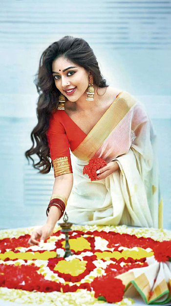 Anu Emmanuel, happy onam, mallu aunty HD phone wallpaper