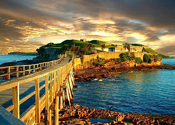 BARE ISLAND LA PEROUSE, bridge, fort, wood, water HD wallpaper