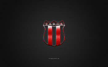 Defensores de Belgrano, Argentine football club, red logo, gray carbon fiber background, Primera B Nacional, football, Belgrano, Argentina, Defensores de Belgrano logo HD wallpaper