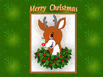 Reno, holiday, deer, green, christmas HD wallpaper