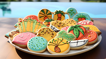Colorful Summer-Themed Cookie Assortment, food, Sugar Cookie, cookie HD wallpaper