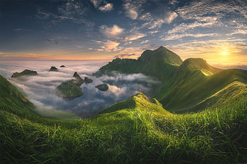 Landscape, sky, Nature, mountain, valley HD wallpaper