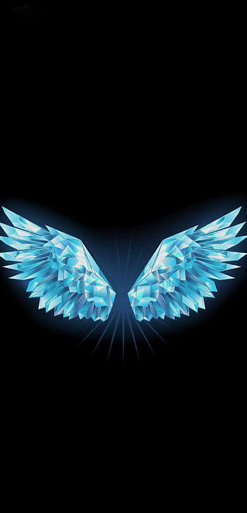 Angel Wing, electric blue, feather, light, electric, black, dark HD phone wallpaper