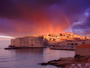 Storms over Dubrovnik, Croatia HQ HD wallpaper