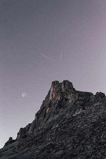 Mountain peak and sky, clean, nature HD phone wallpaper