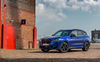 2021, BMW X3M, , F97, front view, exterior, new blue X3M, blue X3 F97, German cars, BMW HD wallpaper