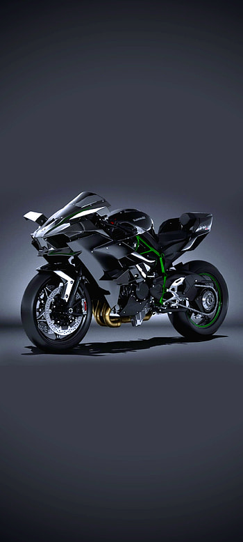 Kawasaki Ninja H2R, motorcycle, automotive_design, Super_Bike, Kawasaki_Ninja_h2r, Kawasaki_ninja, Green_Gray HD phone wallpaper