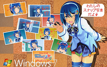 Nanami~ Window 7, skirt, cute, blue hair, nice, nanami, anime girl, anime, cool, short hair, lovely, window 7 HD wallpaper