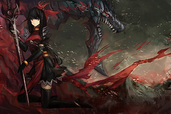 Kemeko Miazaki, red eyes, anime warrior, anime, fantasy HD wallpaper