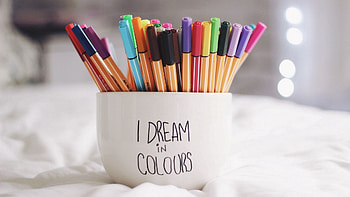 Words, Multicolored, Motley, Cup, Pens, Handles, Dreams, Reverie HD wallpaper