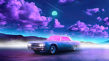 The Chill Drive, classic-cars, synthwave, vaporwave, cars, artist, artwork, digital-art HD wallpaper