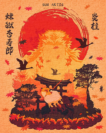 Rengoku Kyojiro, orange, red HD phone wallpaper