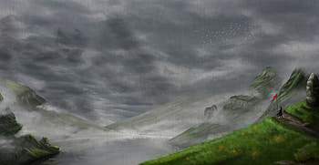 Art, Rain, Rock, Flag, Traveler, Wayfarer HD wallpaper