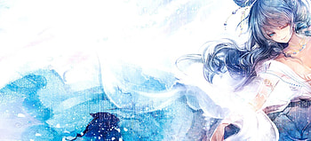 Seiga, touhou, dancing, blue hair HD wallpaper