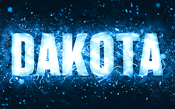 Happy Birtay Dakota, , blue neon lights, Dakota name, creative, Dakota Happy Birtay, Dakota Birtay, popular american male names, with Dakota name, Dakota HD wallpaper