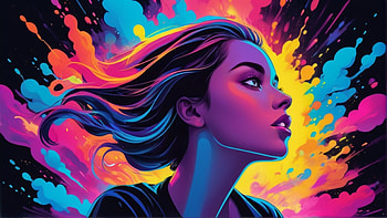 Cartoon woman, cartoon, colorful, woman, splash HD wallpaper