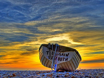 Boat, cool, beautiful, sunset HD wallpaper