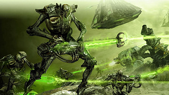 Fantasy, Robots, Weapon, Creatures, Battle, Laser HD wallpaper