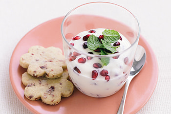 Pomegranate yoghurt dessert, Sweet and tangy, Creamy delight, Refreshing treat HD wallpaper