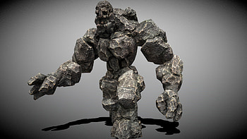 Rock Golem, 3D model, Realistic sculpture, Impressive artwork HD wallpaper