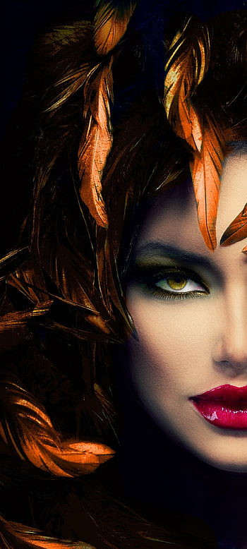 The Golden Girls, beautiful, feather, flash graphy, lip, dark HD phone wallpaper