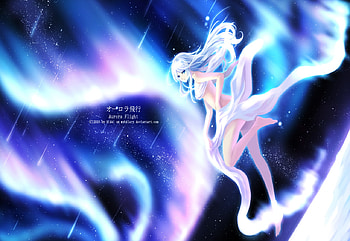 aurora_hikou, clouds, cute, girl, fanart HD wallpaper